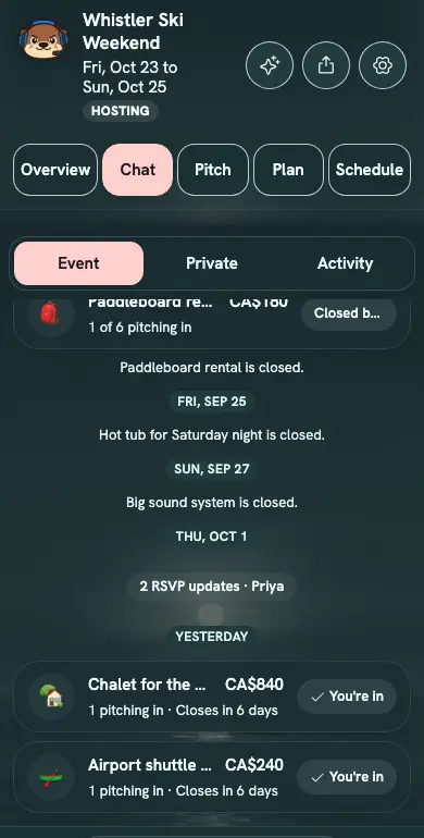 A chat that knows the plan