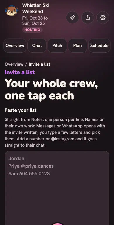 Fifty invites in five minutes